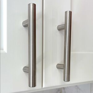12 Brushed Nickel Cabinet Handles Including Nails
